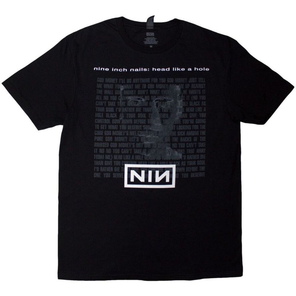 Nine Inch Nails Unisex Adult Head Like A Hole T-Shirt / Black